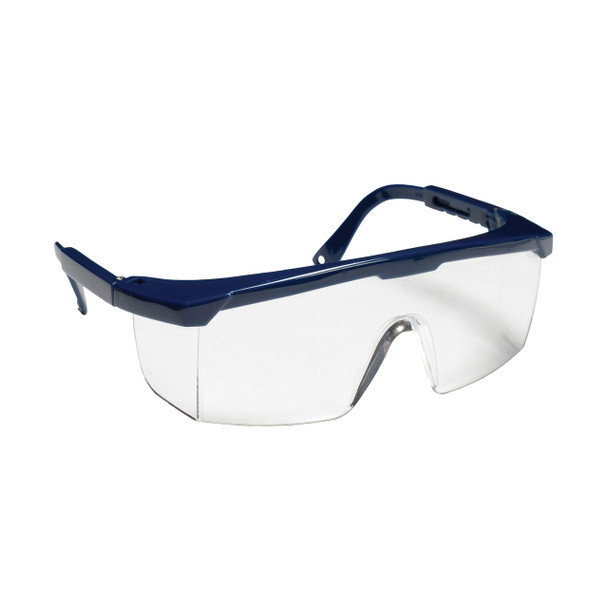 EJN10S RETRIEVER BLUE FRAME  CLEAR LENS WITH INTEGRATED SIDE SHIELDS  ADJUSTABLE TEMPLES Cordova Safety Products