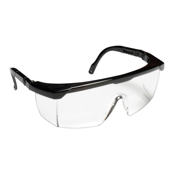 EMB10S RETRIEVER II BLACK FRAME  CLEAR LENS WITH INTEGRATED SIDE SHIELDS  5-POSITION RATCHET  EXTENDABLE TEMPLES Cordova Safety Products