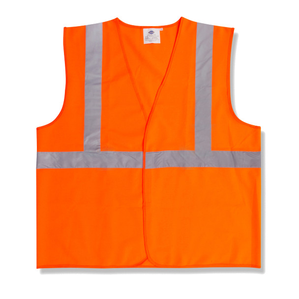 V2203XL CLASS II  ORANGE SOLID FABRIC VEST  HOOK & LOOP CLOSURE  2-INCH SILVER REFLECTIVE TAPE Cordova Safety Products