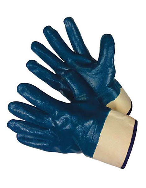 96-6110FP  - SMOOTH FINISH BLUE NITRILE FULLY COATED   CHEMICAL RESISTANT GLOVES