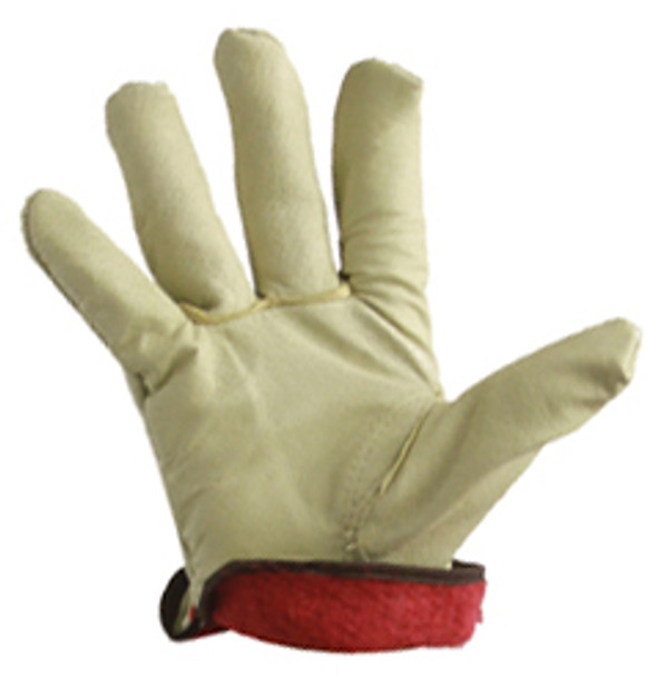 32-1380P  - PIGSKIN DRIVER GLOVES WITH RED JERSEY LINING LEATHER DRIVER