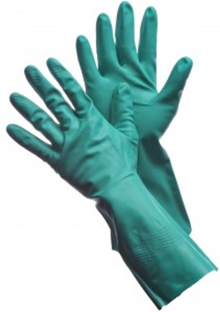 41-0058  - 15 MIL - 13" UNLINED GREEN NITRILE  UNSUPPORTED DISPOSABLE GLOVES