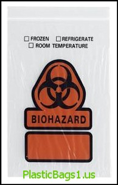 B37 Printed Biohazard 3 Wall No Flap 6x9 RD Plastics