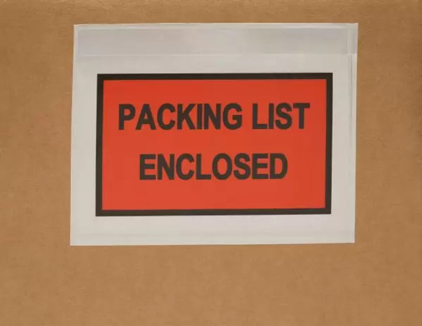 PLE-FP405 4.5 x 5.5 Packing List Enclosed Full Face 1 000 cs