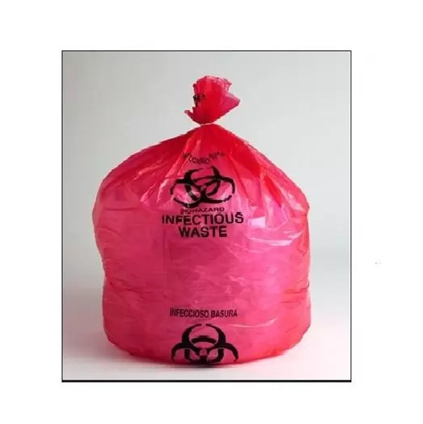 15LD2424R 24 x 24 1.5 Mil LD Red Infectious Waste Liners