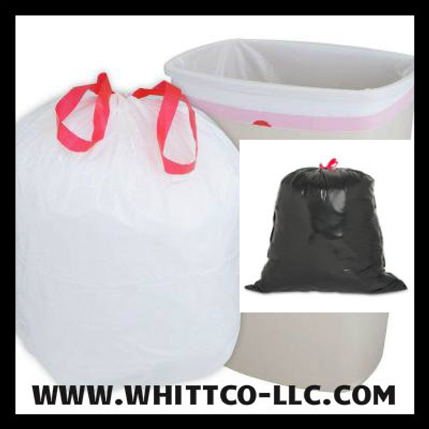 DTC3338K Drawstring -drawtuff trash bags - can liners - WHITTCO Industrial supplies