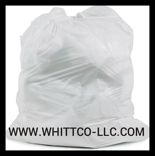 33 gallon trash bags .7 mil WHITE 150 bags per case L33397WR
