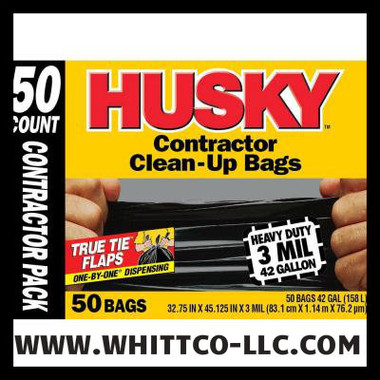 Contractor bags 42 gallon Black 3.0 mil L34463K (60 bags)