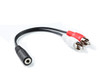 15CM 3.5mm F to 2 x RCA M cable