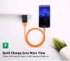 1M Orange 5V 2A Micro USB 22AWG Fast Charging Cable