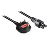 2M UK Plug to IEC C5 Cloverleaf Power Cable