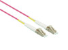 1M LC-LC OM4 50/125 Multimode Duplex Fibre Patch Cable in Pink