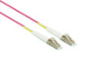 2M LC-LC OM4 50/125 Multimode Duplex Fibre Patch Cable in Pink