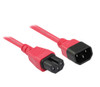 2M IEC C14 to C15 High Temperature Power Cable 3x1.0mm2 in Red