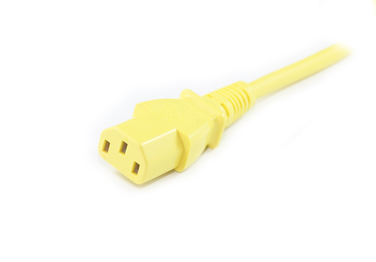 1M Yellow IEC C13 to C14 Power Cable