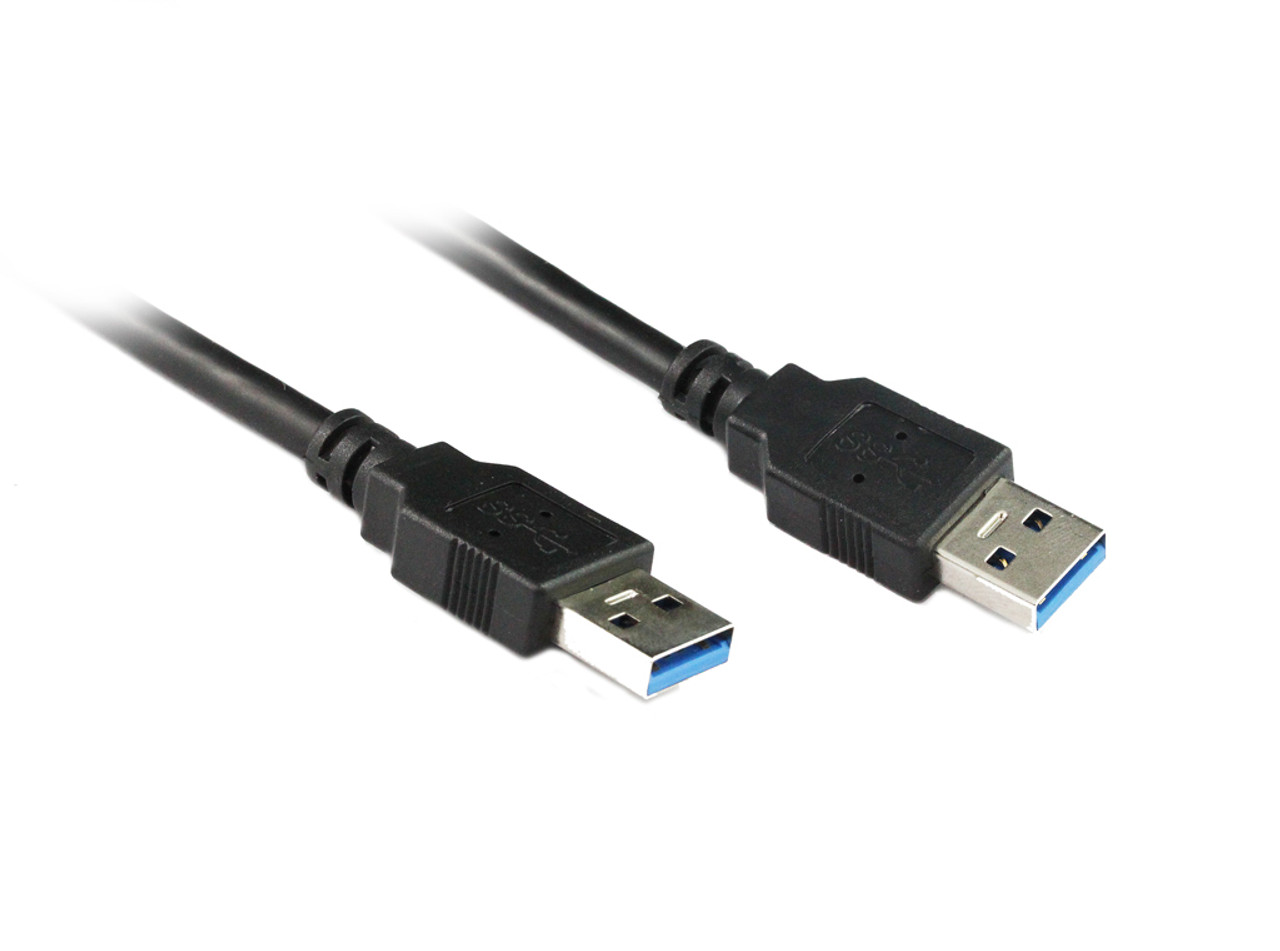 2M USB 3.0 AM/AM Cable in Black