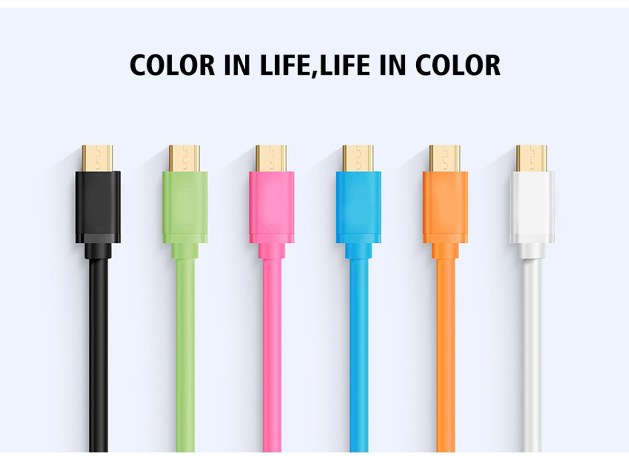 1M Orange 5V 2A Micro USB 22AWG Fast Charging Cable