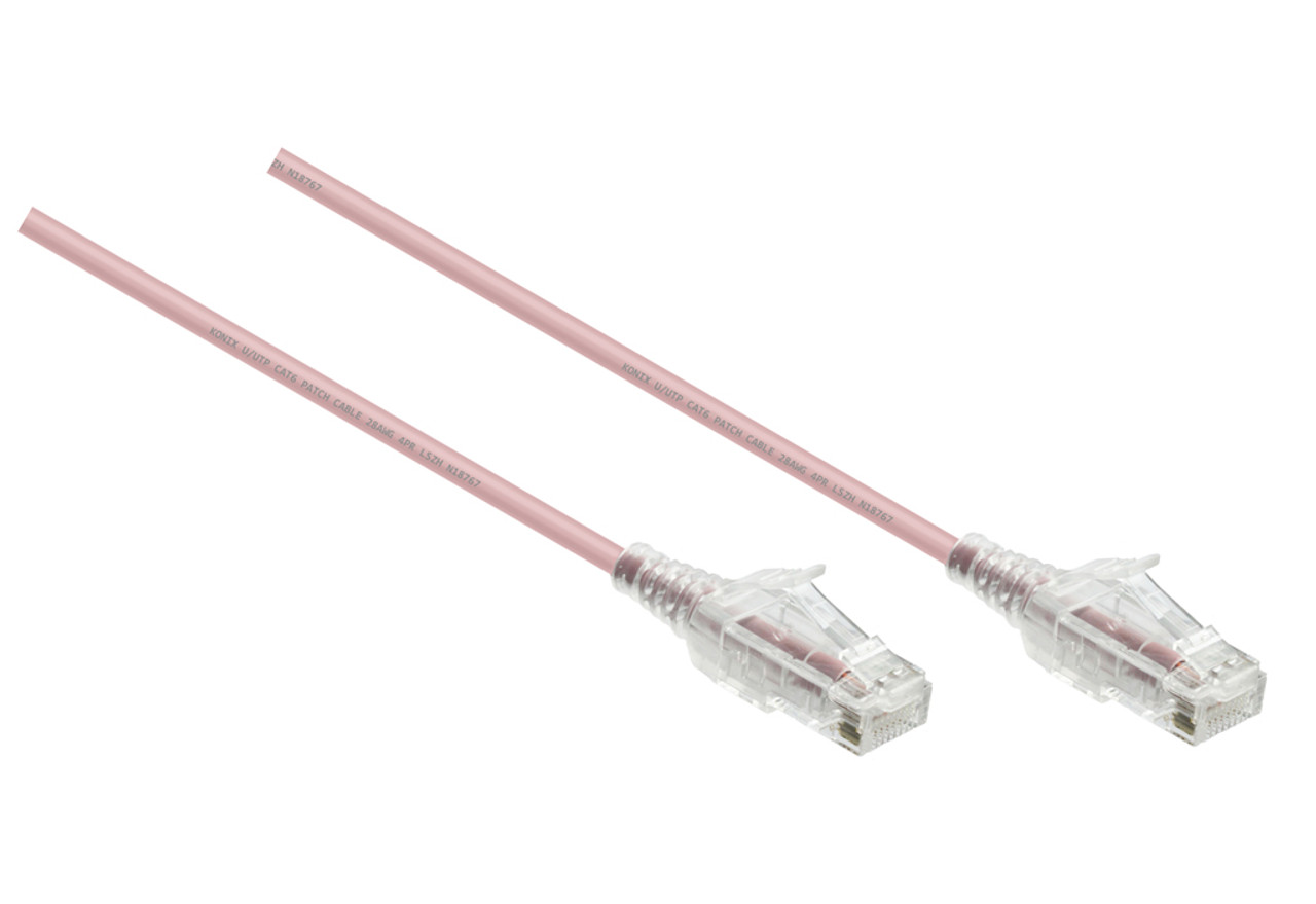 1M Slim CAT6 UTP Patch Cable LSZH in Salmon Pink