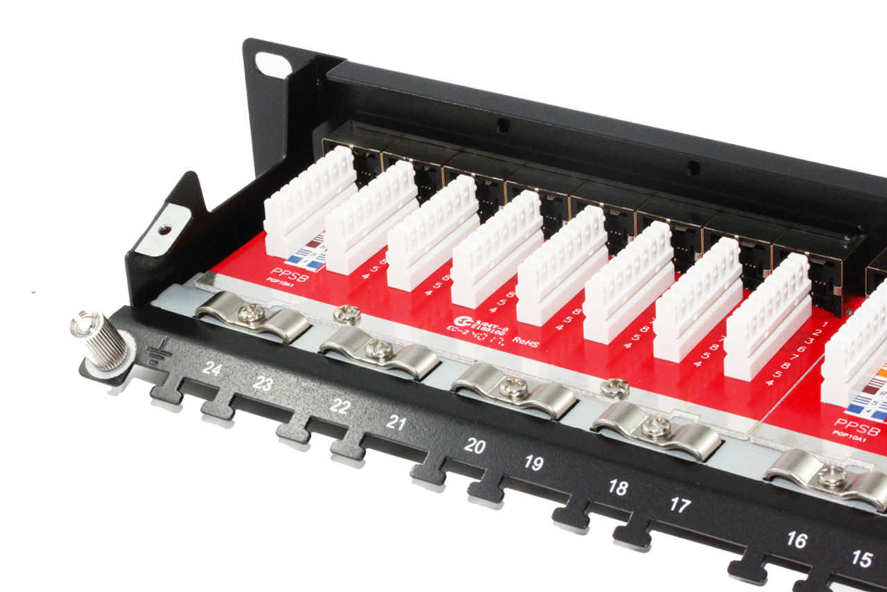 24 Port CAT6A Shielded Fully Loaded Patch Panel