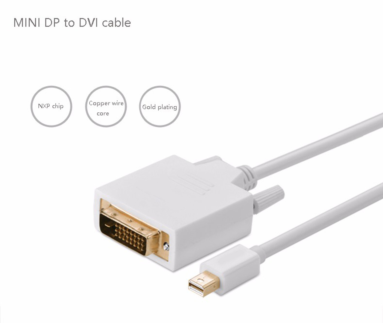 3M Mini Displayport to DVI-D Cable White