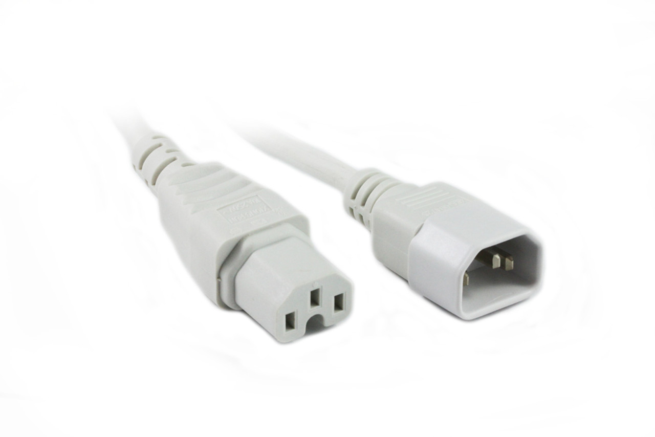 0.5M IEC C14 to C15 High Temperature Power Cable White