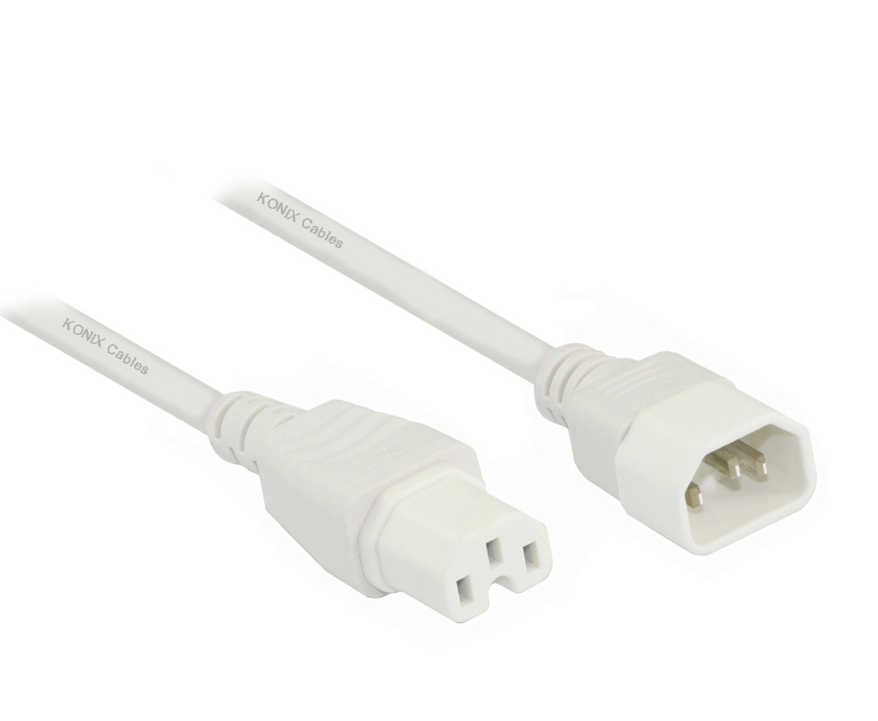 0.5M IEC C14 to C15 High Temperature Power Cable White