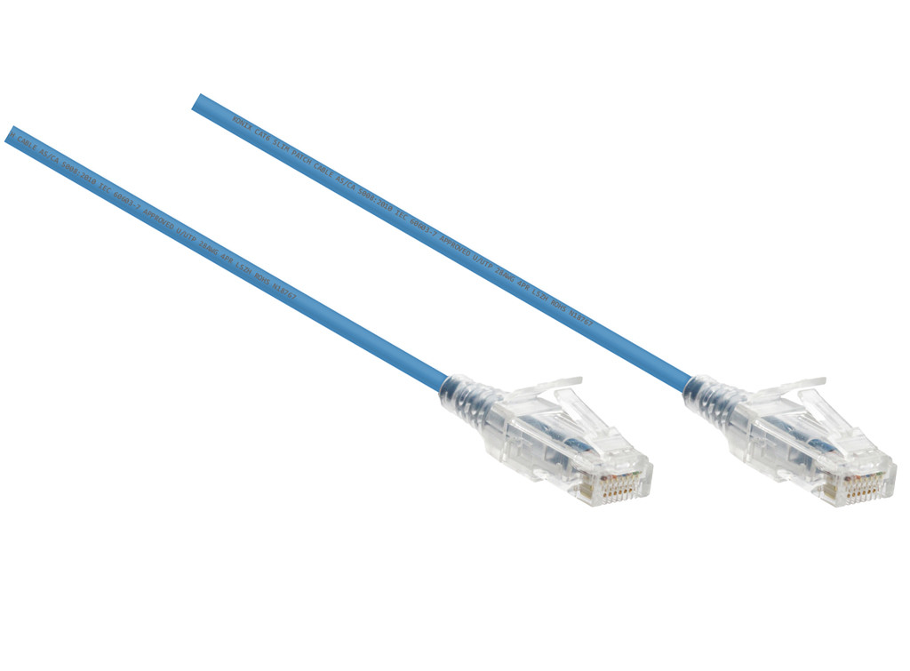 2.5M Slim CAT6 UTP Patch Cable LSZH in Blue