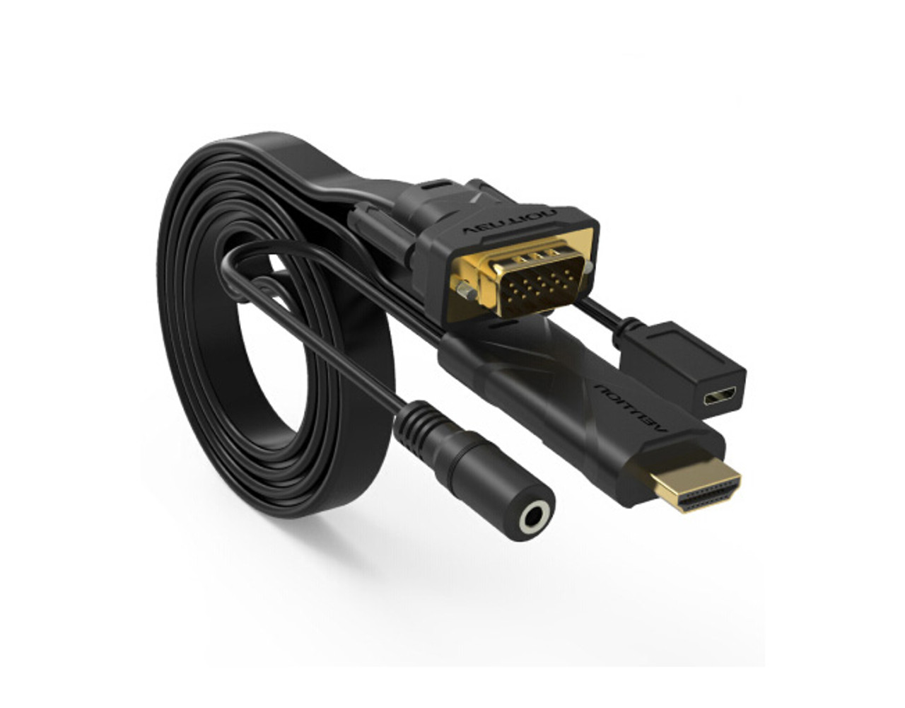 2M HDMI to VGA Flat Cable with Audio