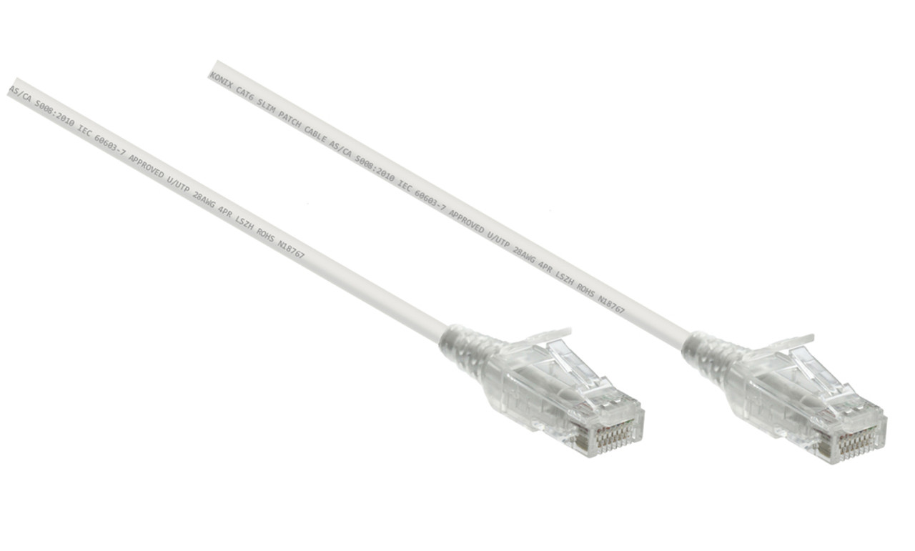 0.15M Slim CAT6 UTP Patch Cable LSZH in White