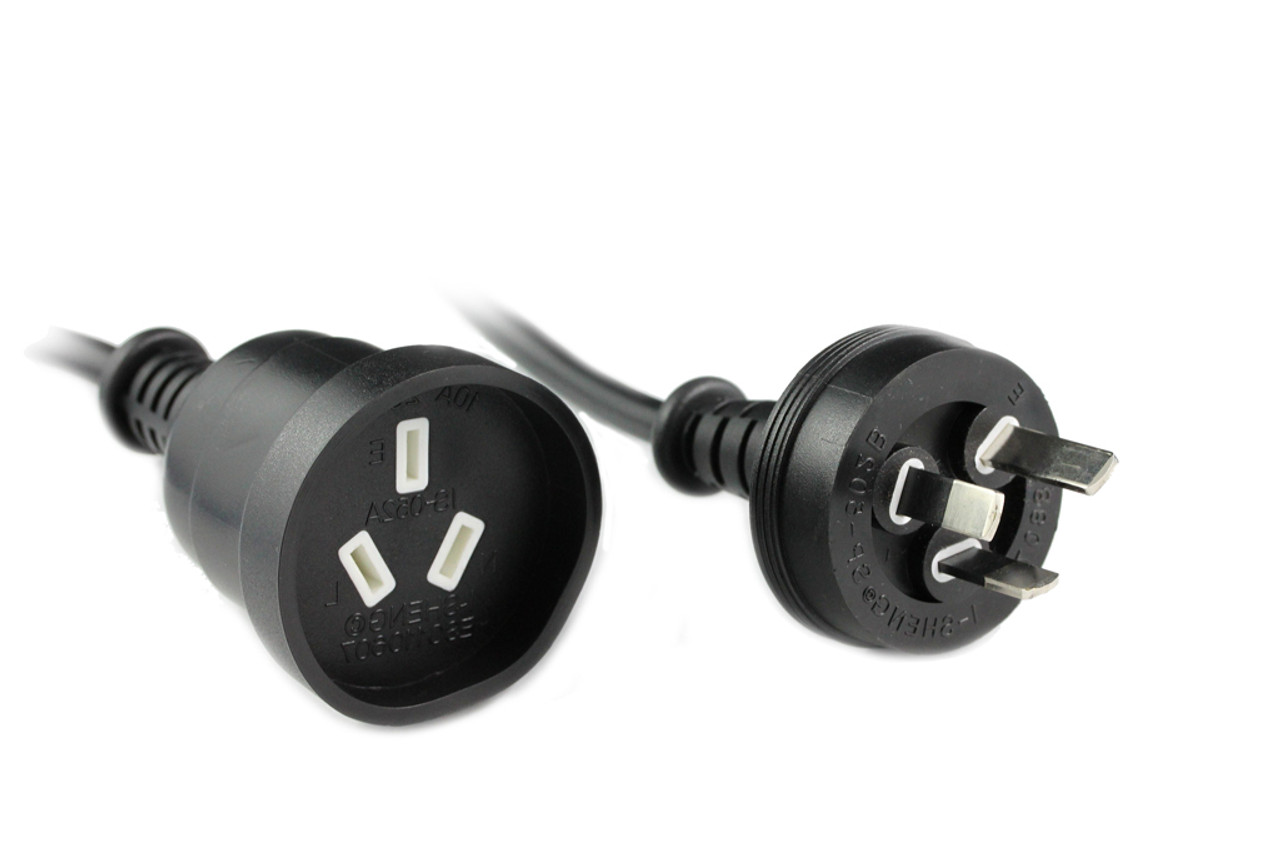 1M Power Extension Cord Black