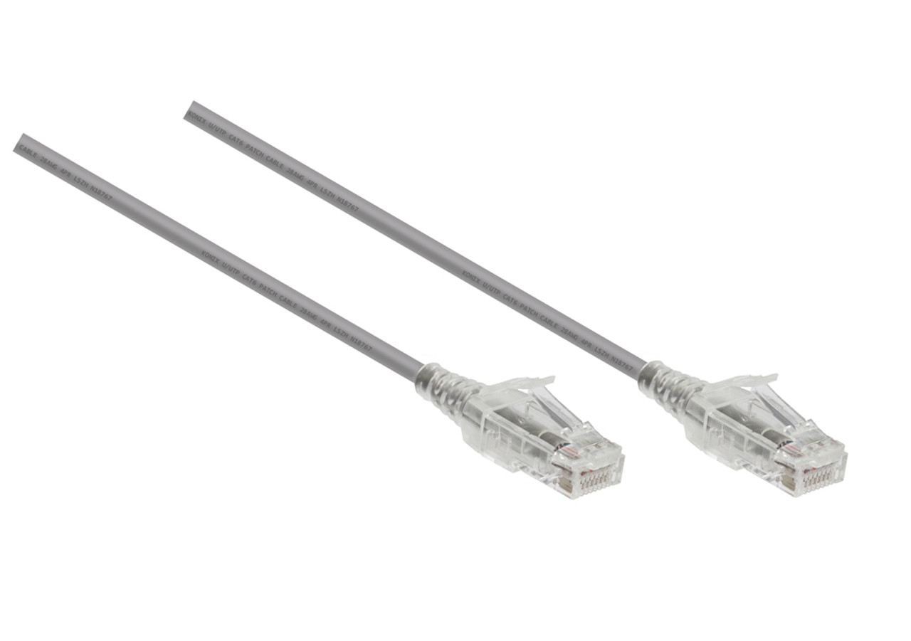 0.15M Slim CAT6 UTP Patch Cable LSZH in Grey