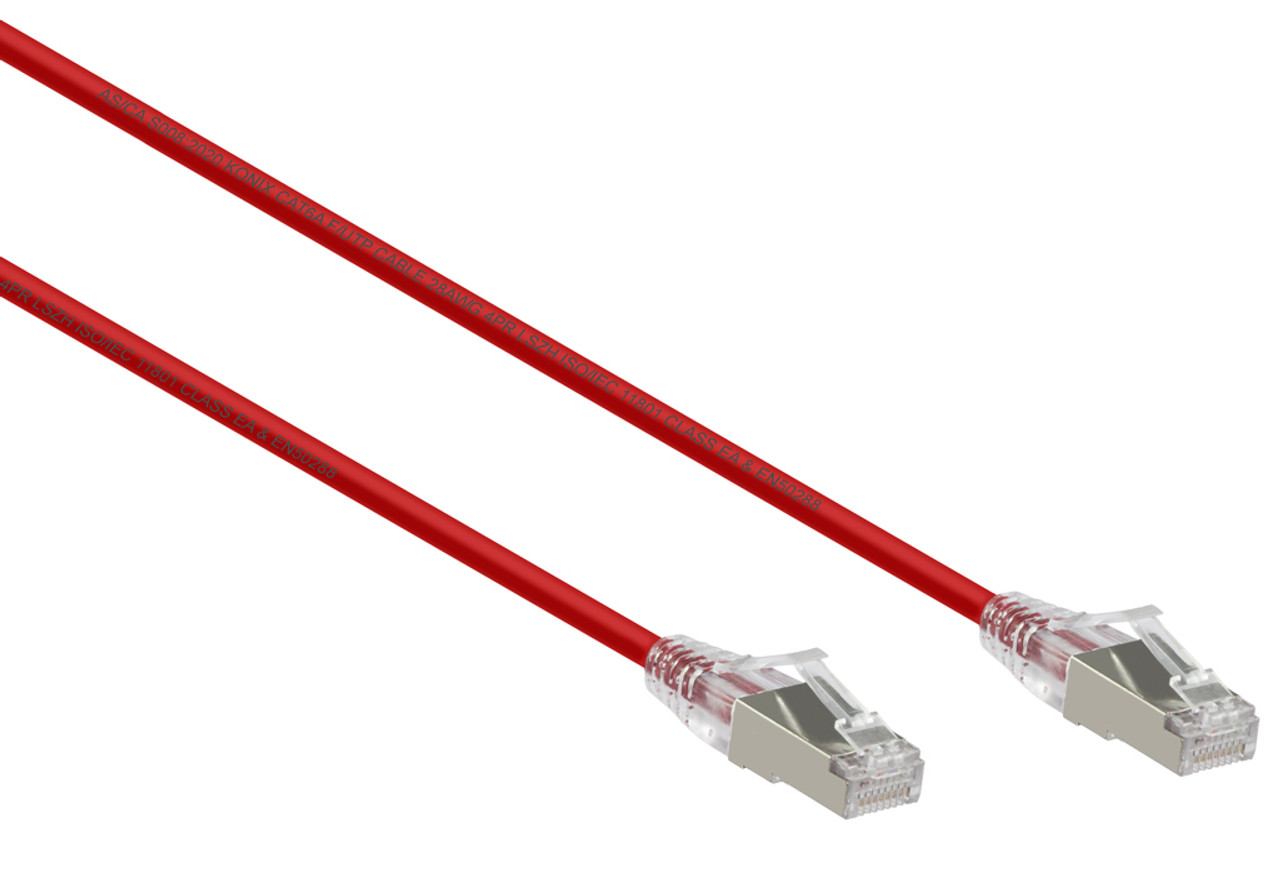 3M Red Small Diameter CAT6A 10G F/UTP 28AWG Cable LSZH ( Component Test )