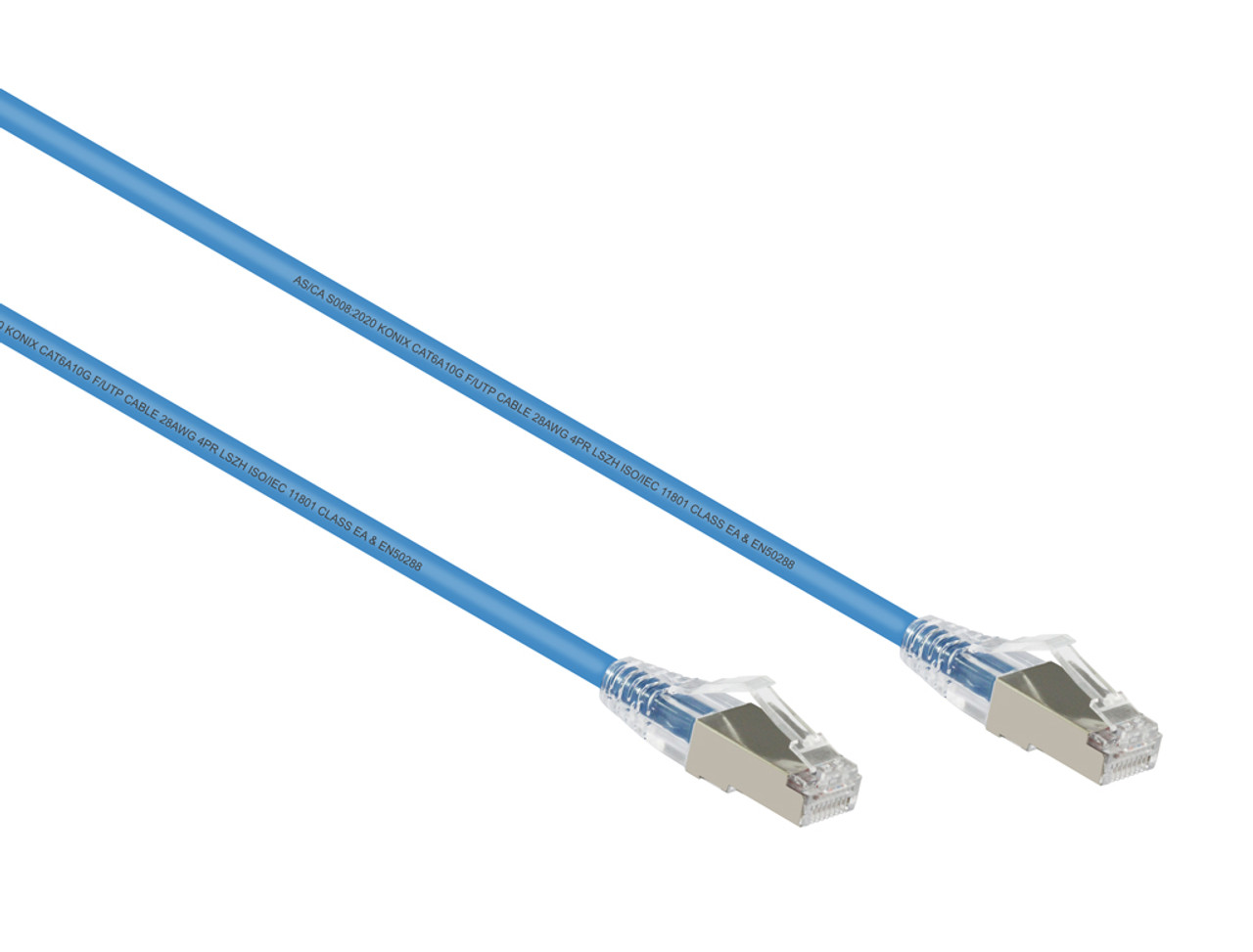 2.5M Blue Small Diameter CAT6A 10G F/UTP 28AWG Cable LSZH ( Component Test )