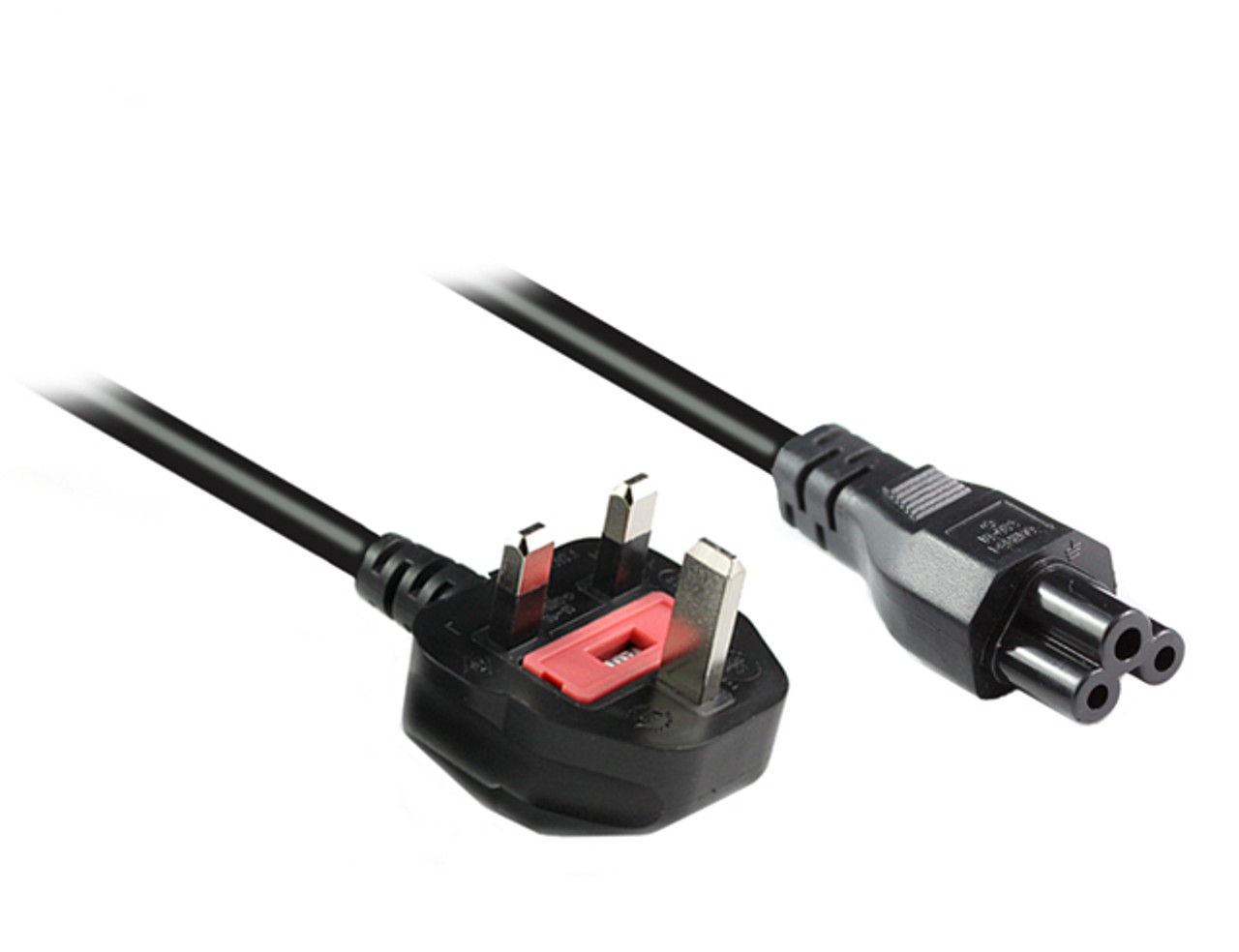 2M UK Plug to IEC C5 Cloverleaf Power Cable