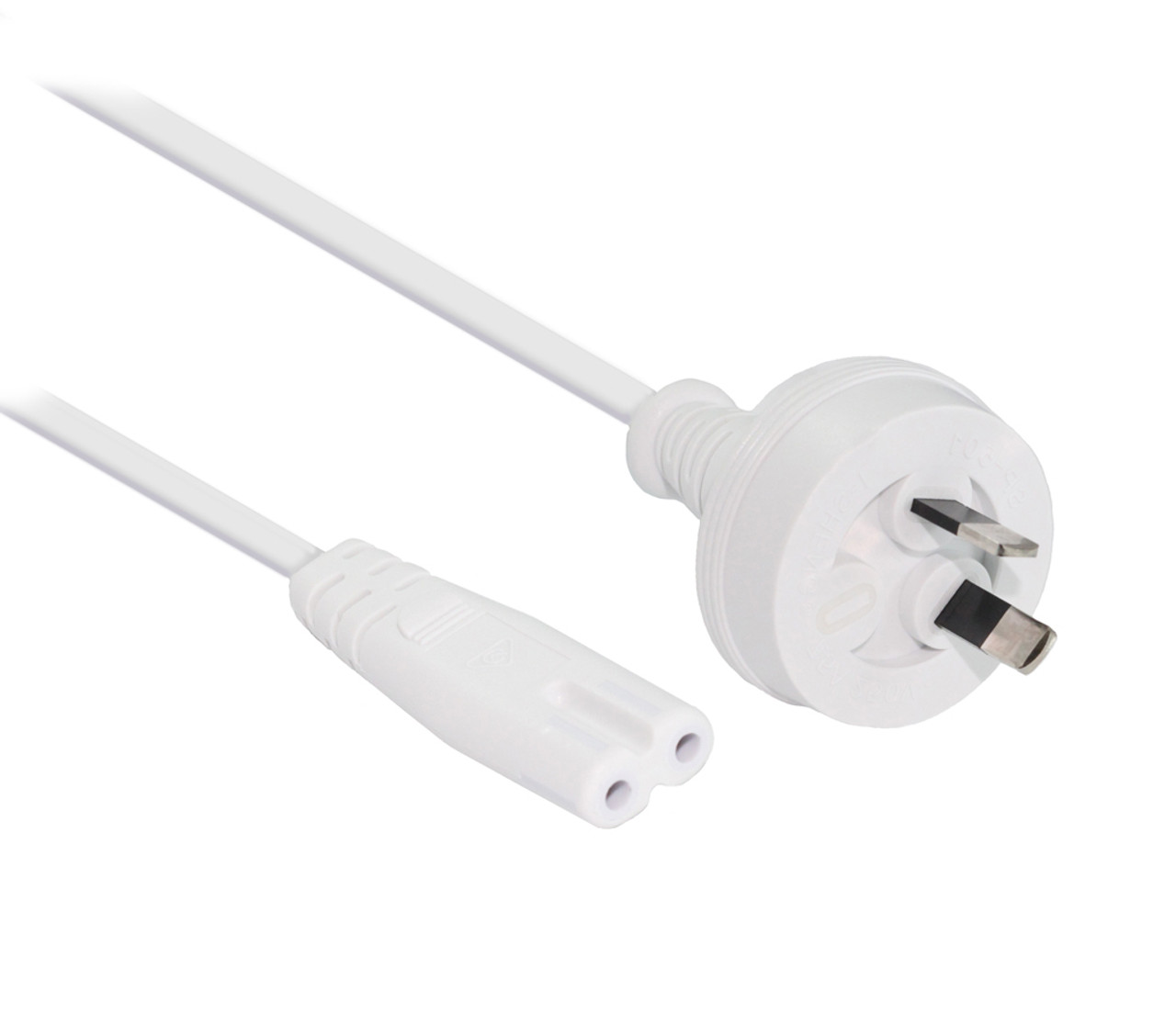 2M Wall To IEC C7 Power Cable in White
