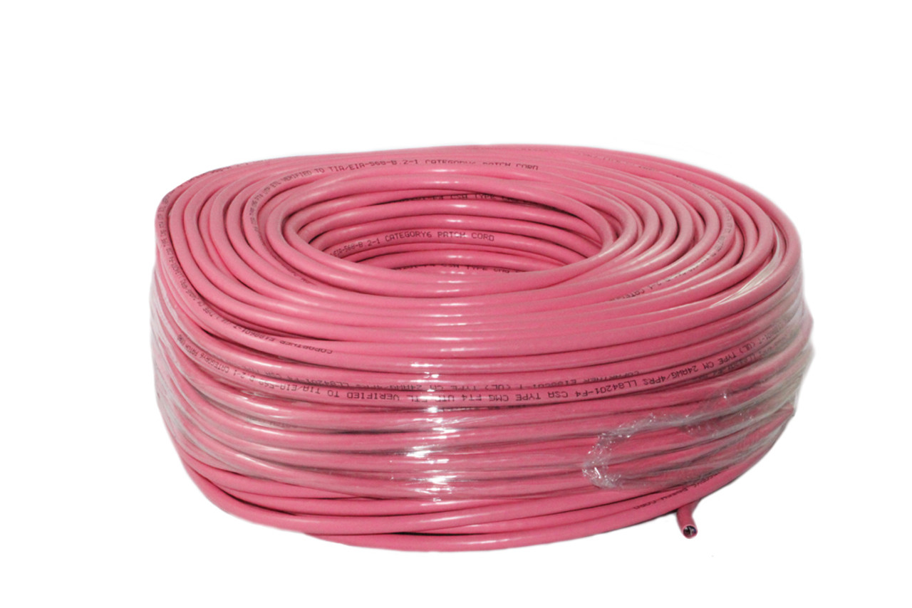 100M CAT6 Stranded Cable Roll in Pink ( UL Listed )