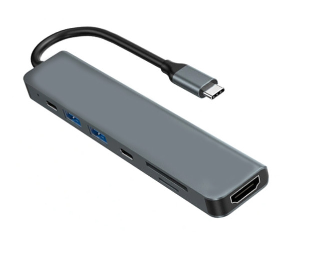 USB-C 7-in1 Mini Dock with 4K/30Hz HD, USB Hub, 100W PD, SD/microSD