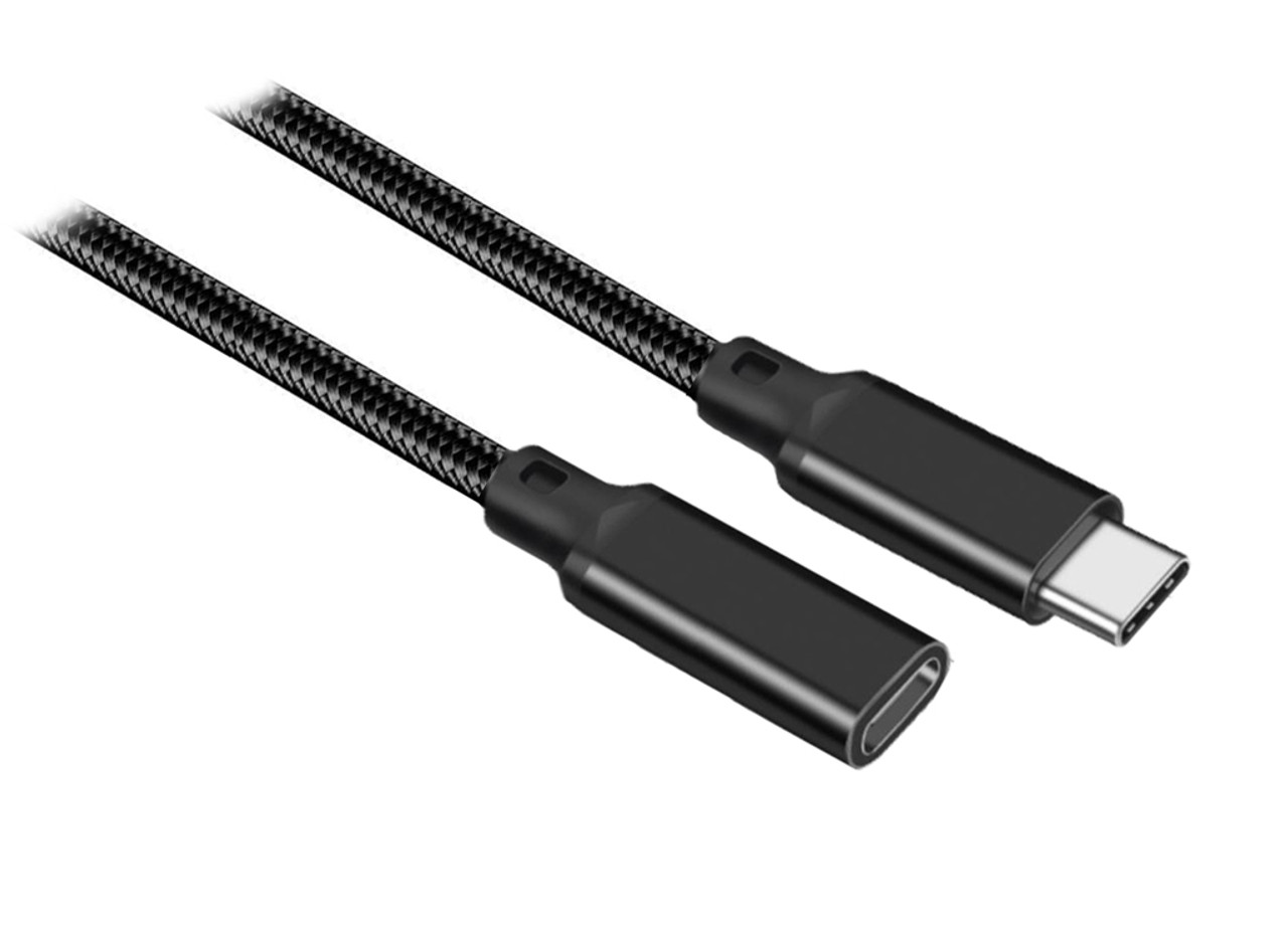 0.5M USB 3.2 Gen 2x2 Type-C M/F Extension Cable supports 20Gbps,100W,4K@60Hz Video