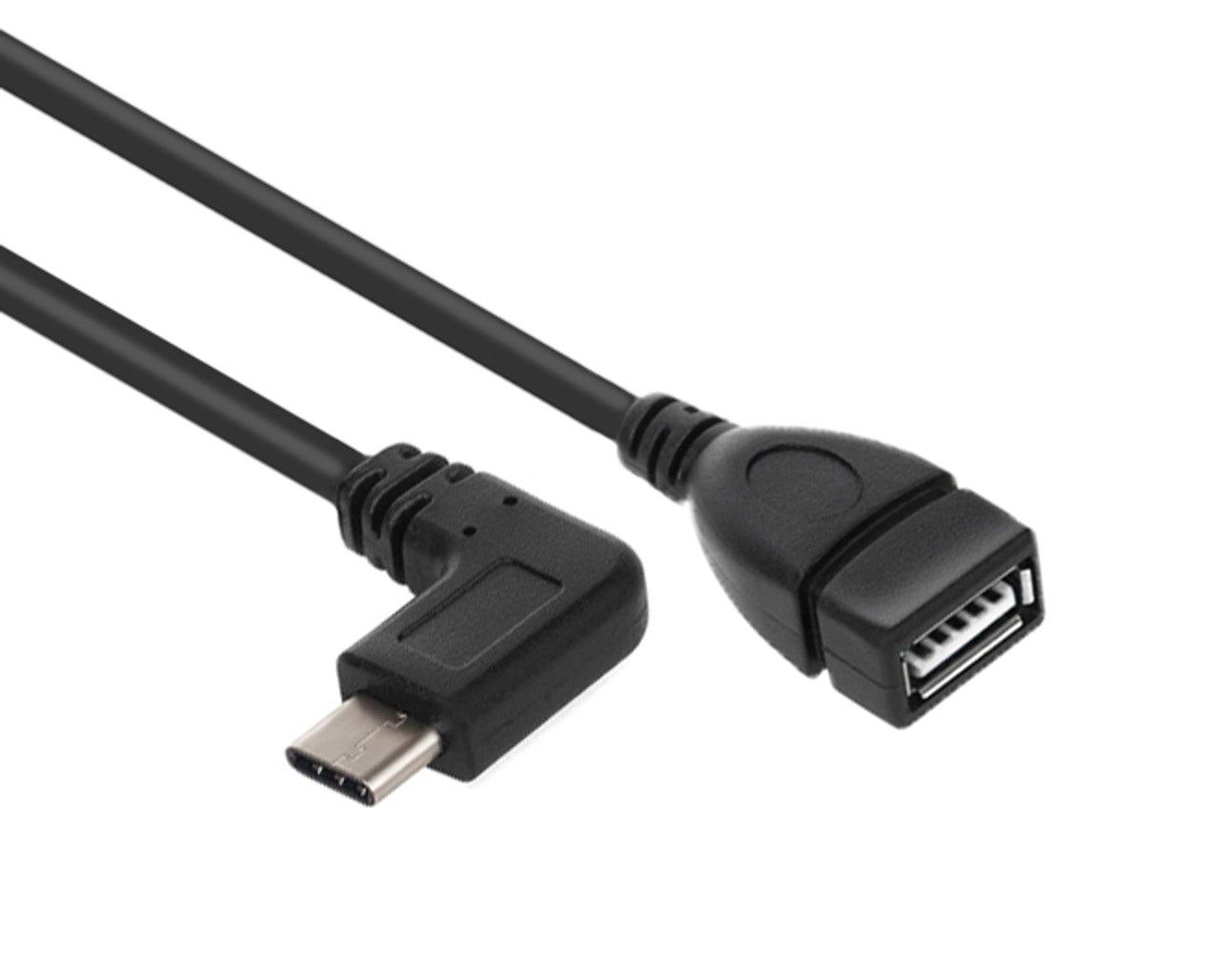 20CM USB 2.0 Right Angle Type-C Male to AF OTG Cable