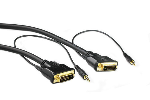 1M DVI-D to DVI-D Cable with 3.5mm Audio