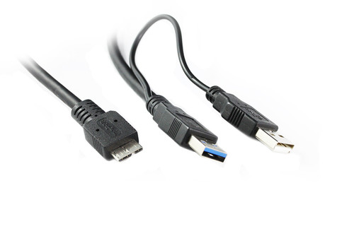 1M USB 3.0 AM x 2 to Micro BM Data/Power Cable