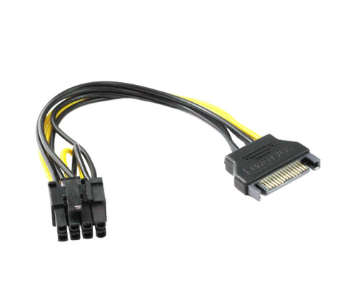 20CM PCIe 8Pin ( 6+2 )Male to SATA 15Pin Male Cable