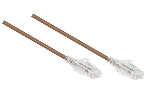 2.5M Slim CAT6 UTP Patch Cable LSZH in Brown