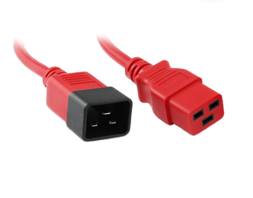 1M IEC C20-C19 Power Cable in Red