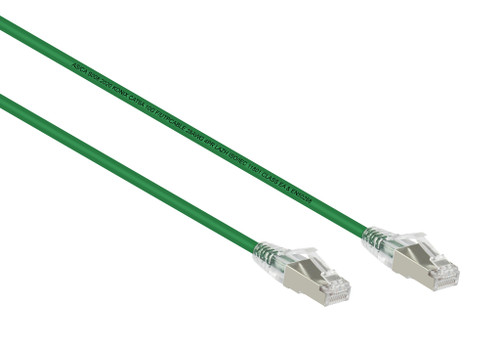 2M Green Small Diameter CAT6A 10G F/UTP 28AWG Cable LSZH ( Component Test )