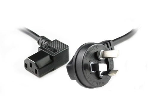 1M Right Angle Wall Plug To Right Angle IEC C13 Power Cable