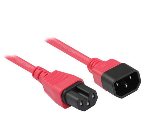 0.5M IEC C14 to C15 High Temperature Power Cable 3x1.0mm2 in Red