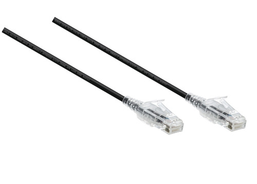 0.2M Slim CAT6 UTP Patch Cable LSZH in Black