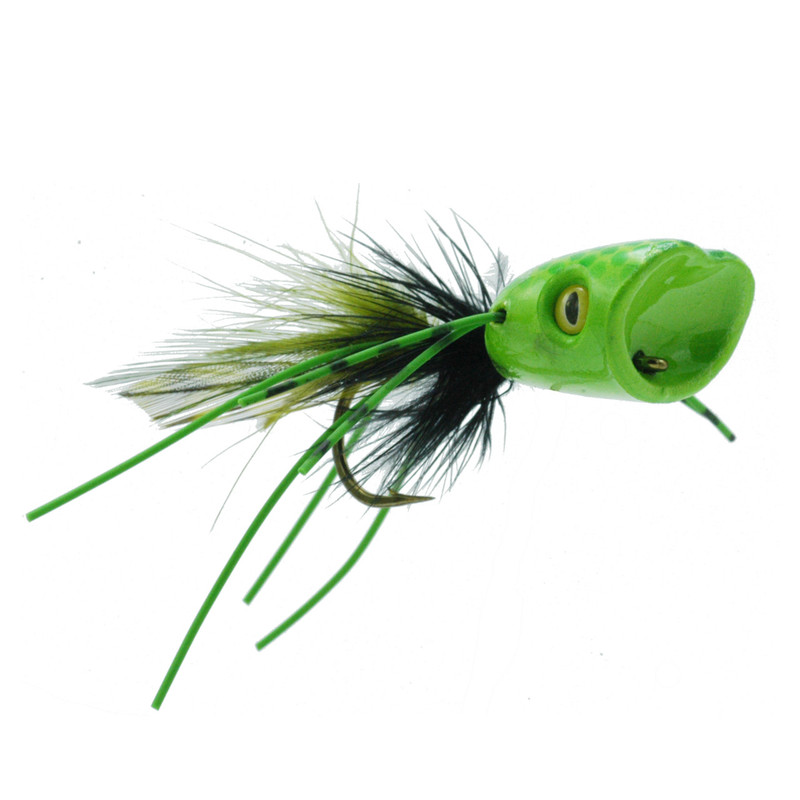 Double Barrel Popper Green Chartreuse Front and Side View