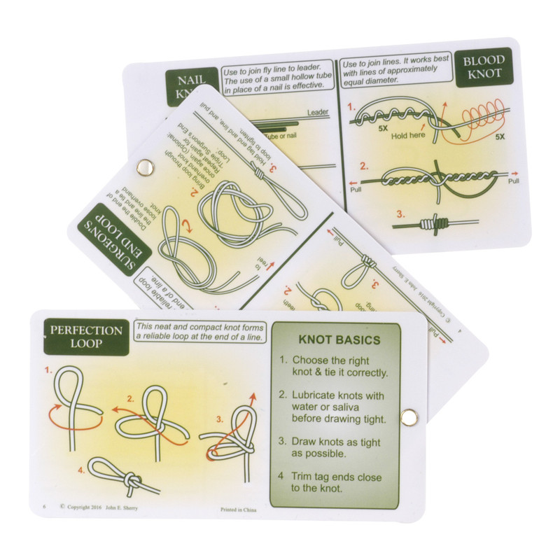 Pro-Knot Fly Fishing Knot Cards - Waterproof Knot Cards With 12